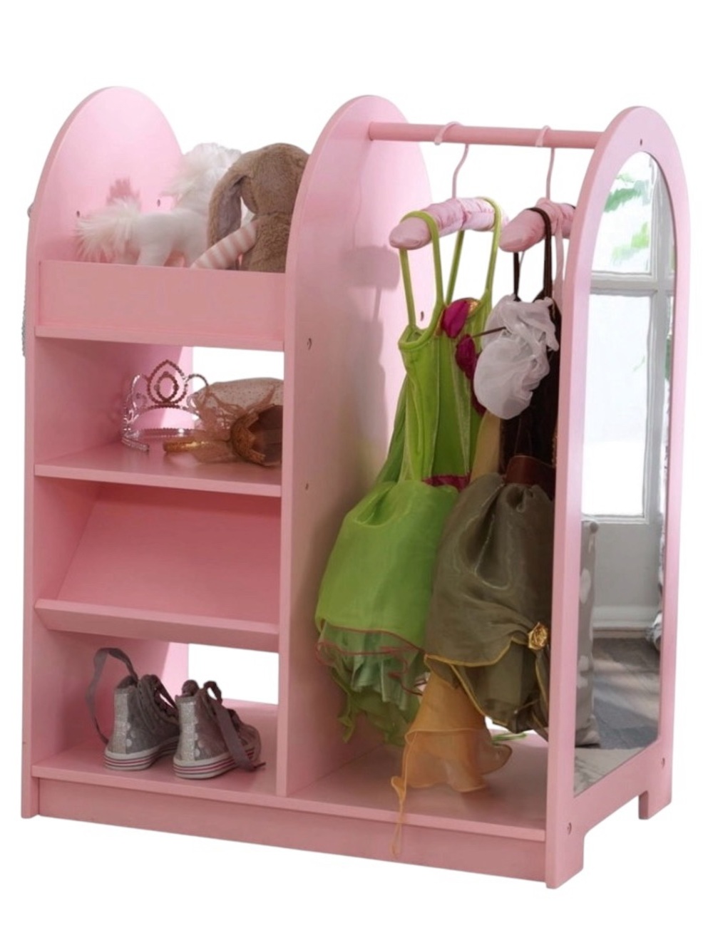 KidKraft Wooden Fashion Pretend Dress-Up Station Furniture, Pink